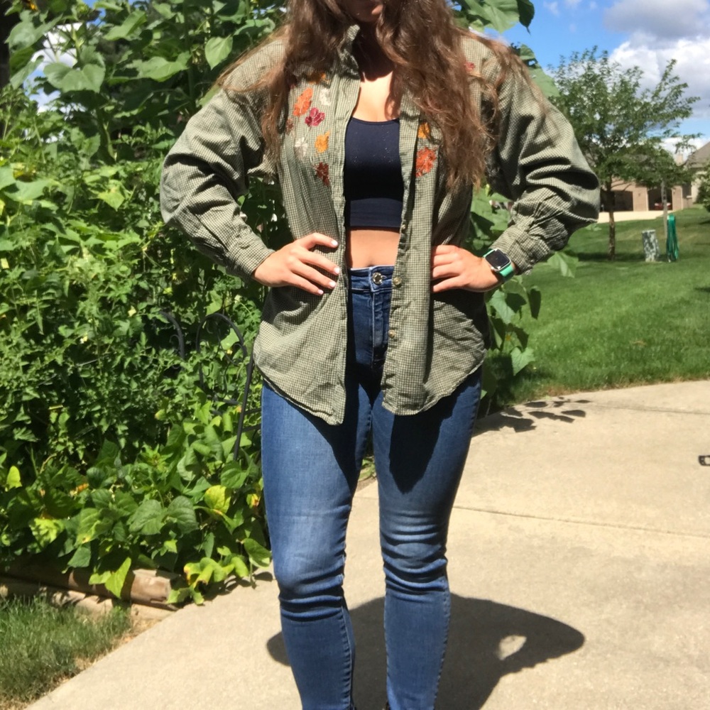 fall leaf flannel